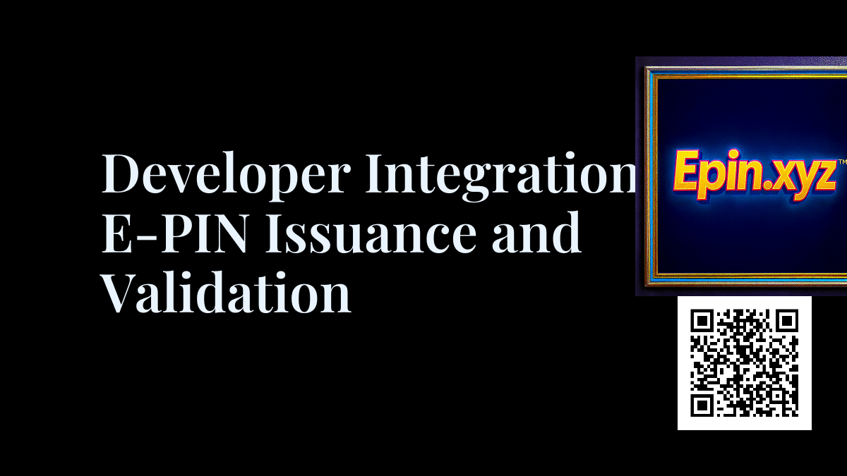 Epin.xyz™ social card for Developer Integrations for E-PIN Issuance and Validation