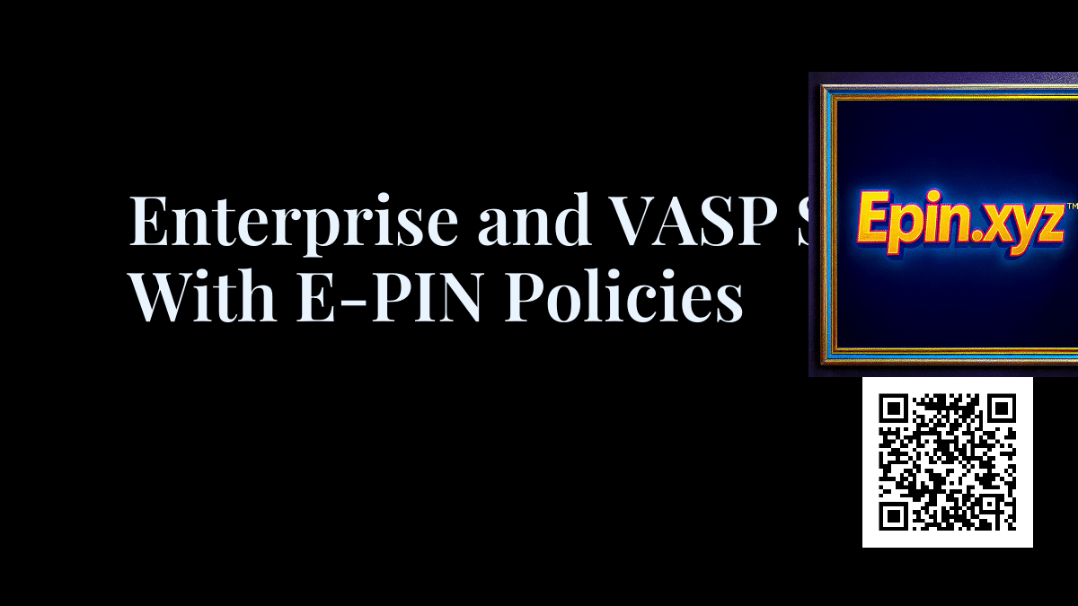 Epin.xyz™ social card for Enterprise and VASP Security With E-PIN Policies